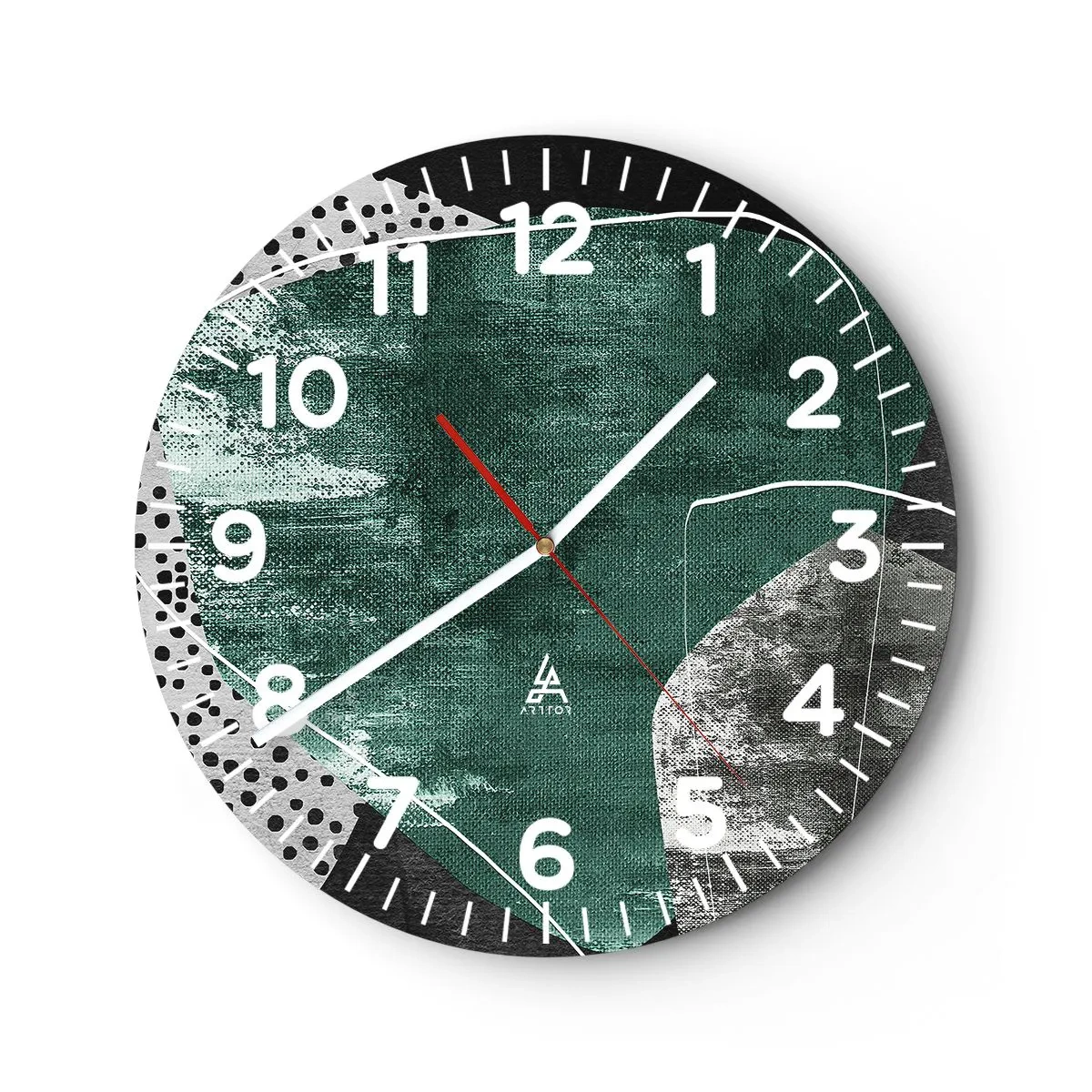 Horloge murale - Pendule murale - Abstraction colorée avec feuille d'or - 40x40 cm