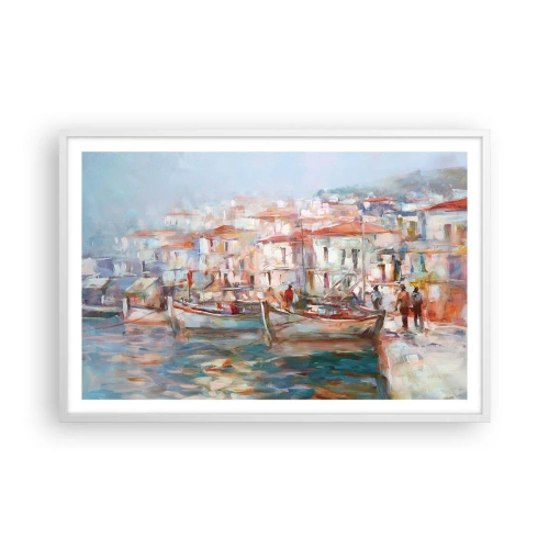 Affiche dans un cadre blanc - Poster - Vacances pastelles - 91x61 cm