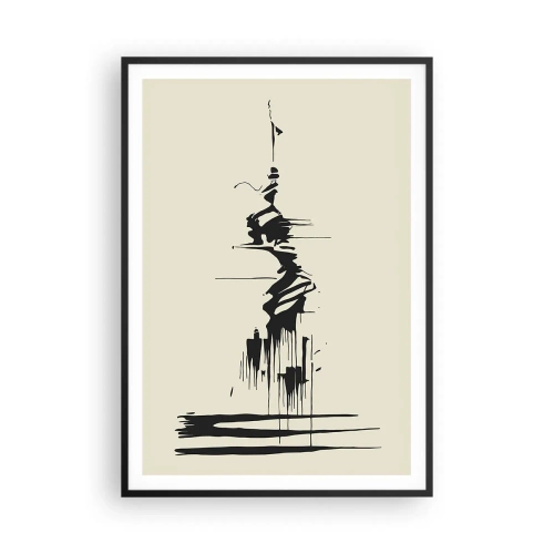 Affiche dans un cadre noir - Poster - Abstraction hâtive - 70x100 cm
