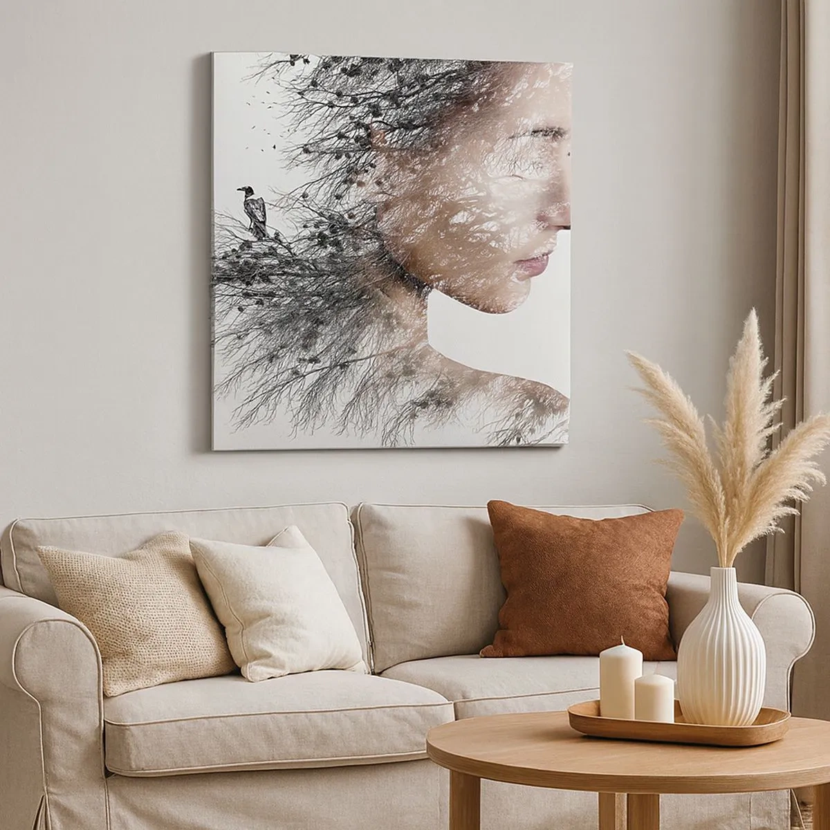 Impression sur toile - Image sur toile - L'âme de la forêt - 30x30 cm