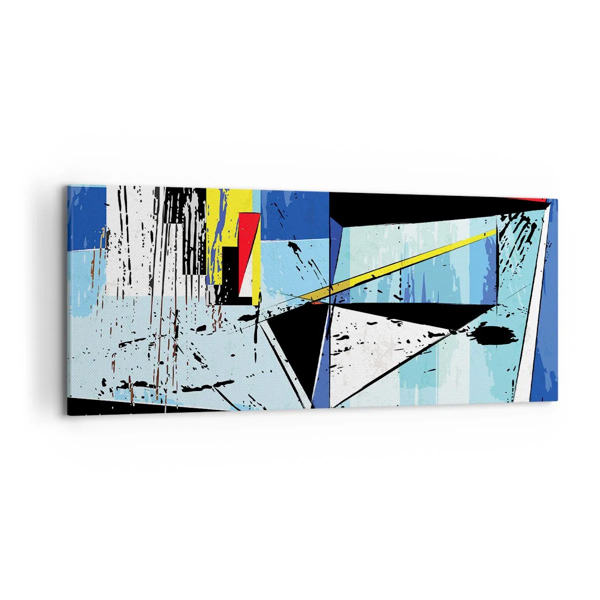 Impression sur toile - Image sur toile - Composition géométrique abstraite aux couleurs vives - 120x50cm - Regardez le monde sous un certain angle… - Décoration murale moderne pour le salon et la chambre ARTTOR