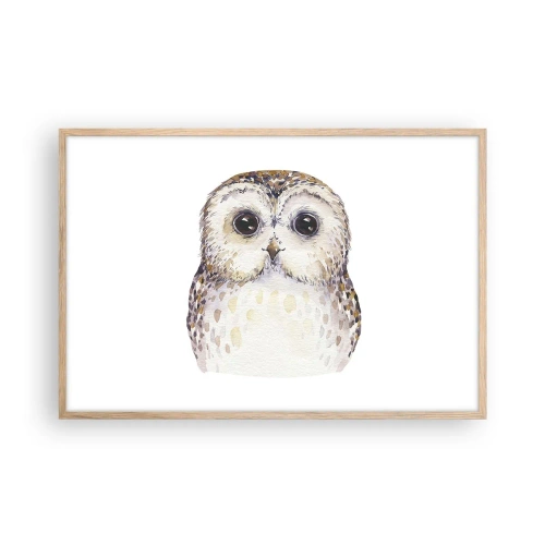 Affiche dans un chêne clair - Poster - Regarde-moi dans les yeux - 91x61 cm