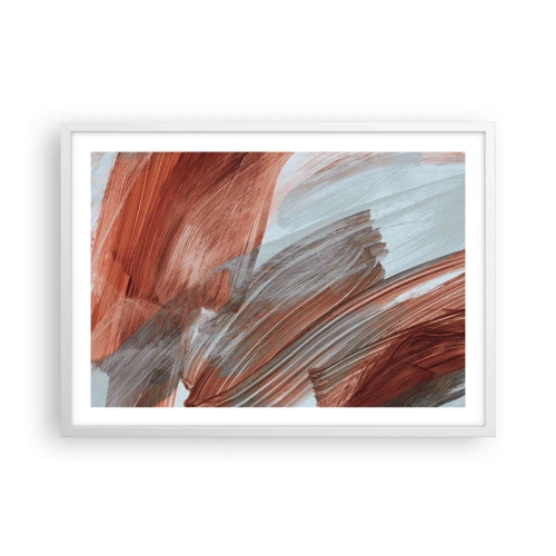 Affiche dans un cadre blanc - Poster - Abstraction venteuse et automnale - 70x50 cm