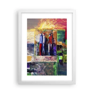 Affiche dans un cadre blanc - Poster - Relations et émotions - 30x40 cm