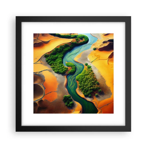 Affiche dans un cadre noir - Poster - Rivière vivifiante - 30x30 cm