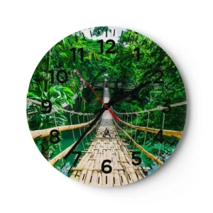 Horloge murale - Pendule murale - Pont de singe en pleine nature - 30x30 cm