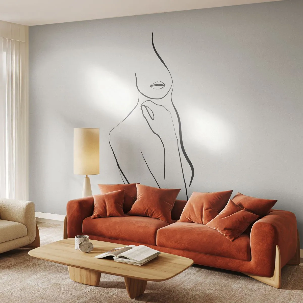 Papier Peint Photo Premium Canvas - Vague de mélancolie - Abstraction, Le corps de la femme, Graphique - 250x175 cm