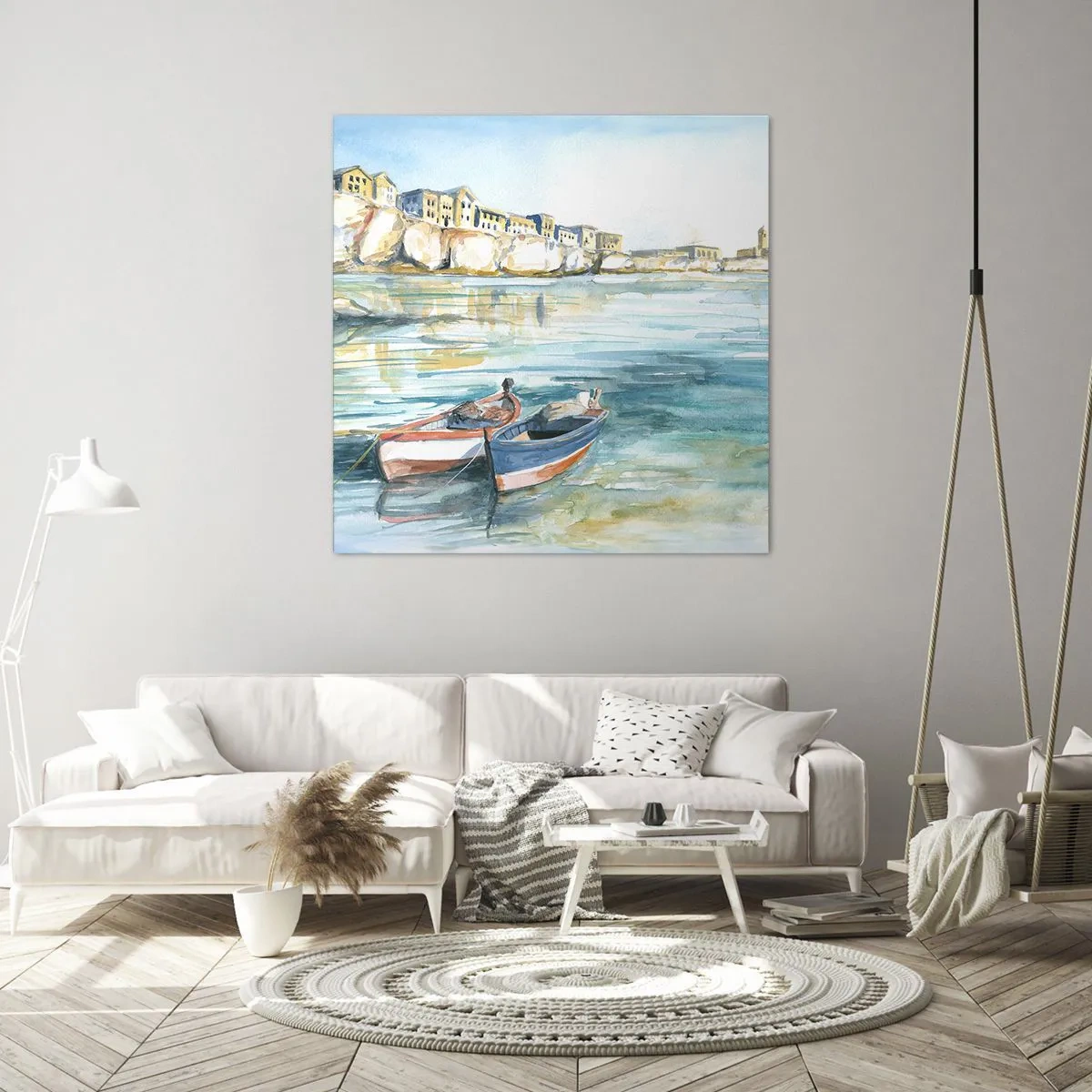 Impression sur toile - Image sur toile - Paysage dans l'azur - 60x60 cm