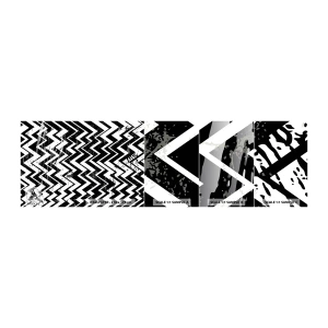 Échantillon De Papier Peint Standard Eco - Zig-blanc, zag-noir - Abstraction, Morceau, Noir et blanc - 100x30 cm