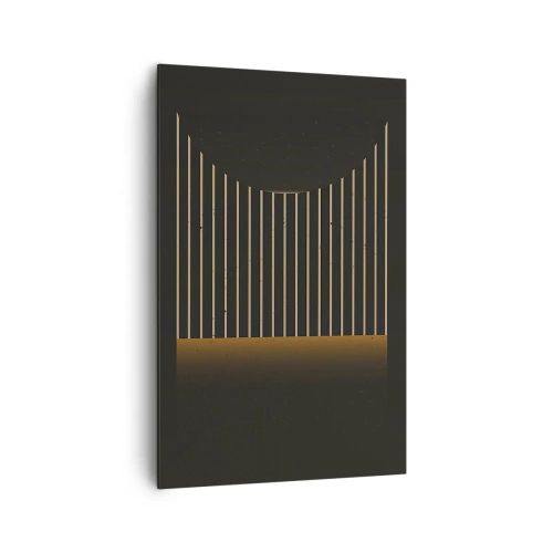 Impression sur toile - Image sur toile - Motif géométrique à rayures sur fond sombre - 80x120cm - Explorez les ténèbres - Décoration murale moderne pour le salon et la chambre ARTTOR