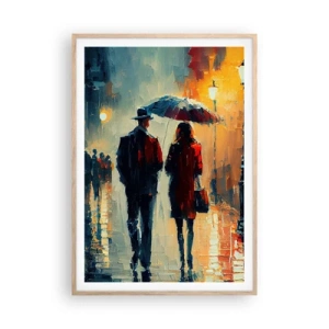 Affiche dans un chêne clair - Poster - Histoire d'amour urbaine - 70x100 cm