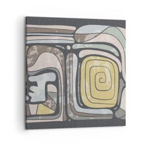Impression sur toile - Image sur toile - L'abstraction dans l'esprit précolombien - 50x50 cm