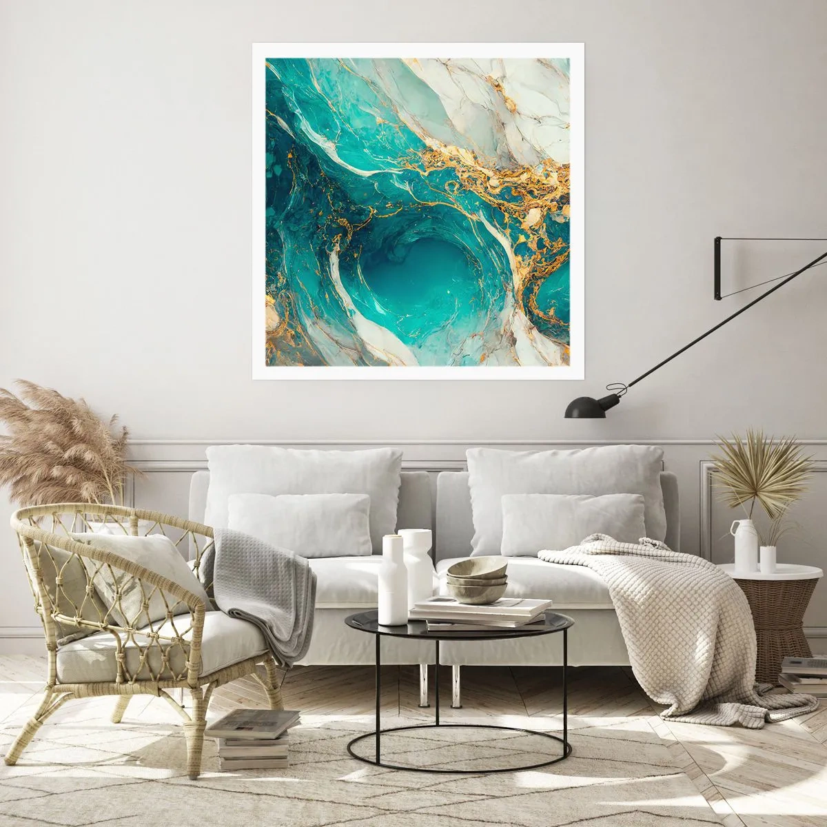 Affiche - Poster - Composition en veines d'or - 40x40 cm