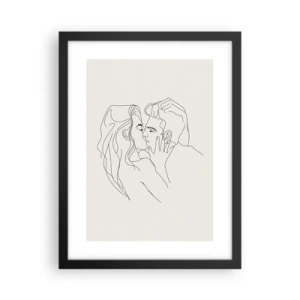 Affiche dans un cadre noir - Poster - Enlacé de sentiment - 30x40 cm