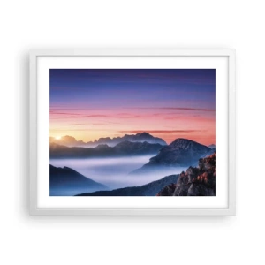 Affiche dans un cadre blanc - Poster - Au-dessus des vallées - 50x40 cm