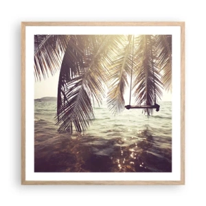 Affiche dans un chêne clair - Poster - Vous pouvez vous balancer dans les nuages ​​à volonté - 60x60 cm