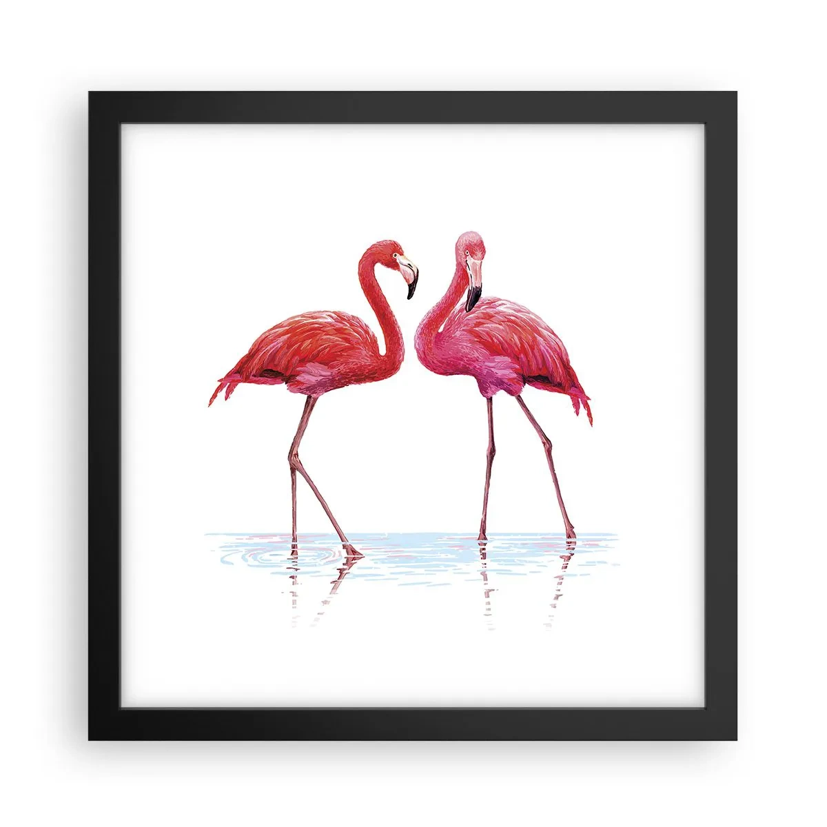 Affiche dans un cadre noir - Poster - Rendez-vous rose - 30x30 cm