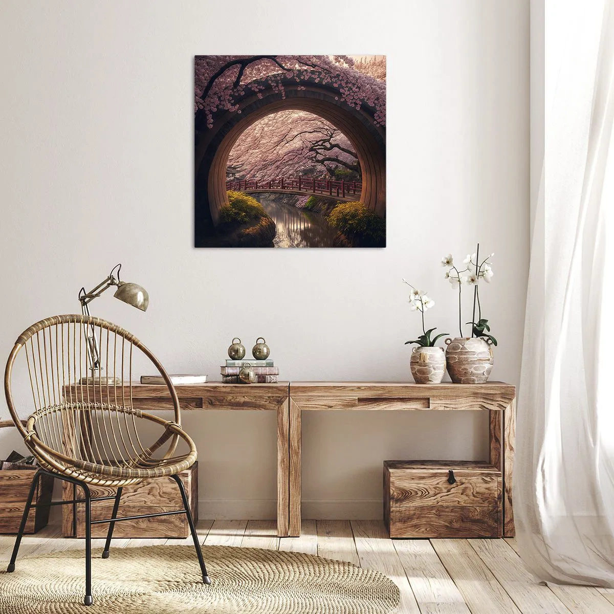 Impression sur toile - Image sur toile - Printemps japonais - 70x70 cm