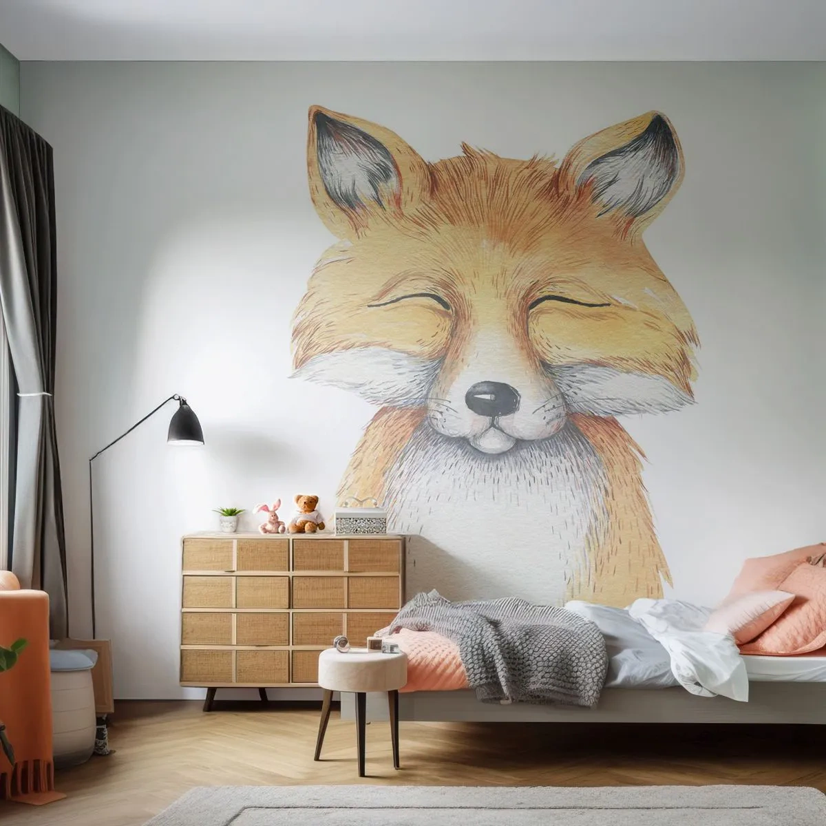 Papier Peint Photo Standard Eco - Humeurs de renard - Pour les enfants, Renard, Amitié - 450x315 cm