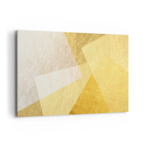 Impression sur toile - Image sur toile - Formes géométriques aux tons dorés et clairs - 120x80cm - Météo géométrique - Décoration murale moderne pour le salon et la chambre ARTTOR