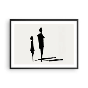 Affiche dans un cadre noir - Poster - Silhouettes de deux personnes en noir sur fond clair - 70x50cm - Êtes-vous sûr qu'ils sont ensemble ? - Décoration murale moderne pour le salon et la chambre ARTTOR