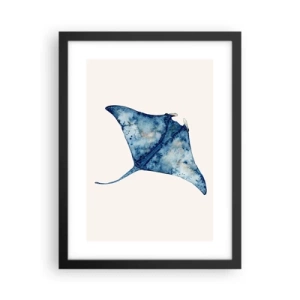 Affiche dans un cadre noir - Poster - La vie en bleu - 30x40 cm