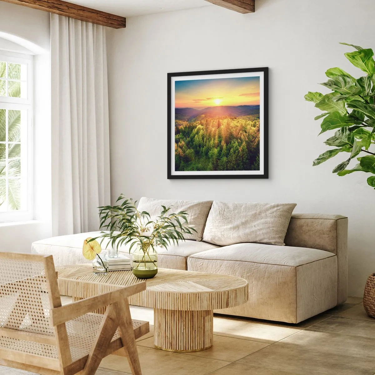 Affiche dans un cadre noir - Poster - Monts et sommets - 50x50 cm