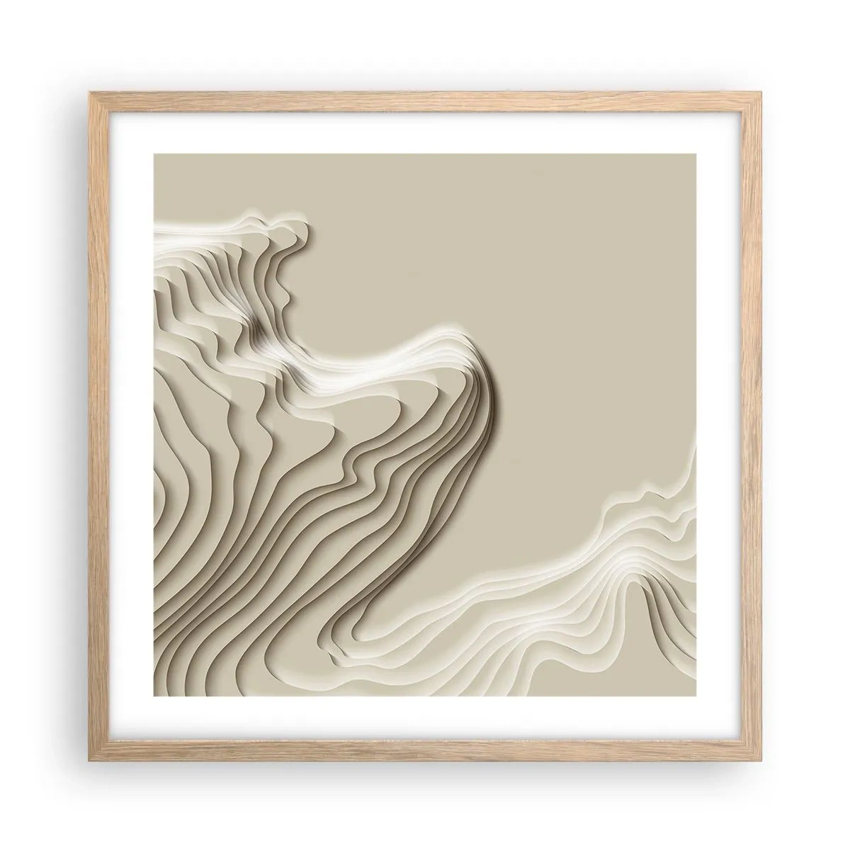 Affiche dans un chêne clair - Poster - Topographie artistique - 50x50 cm