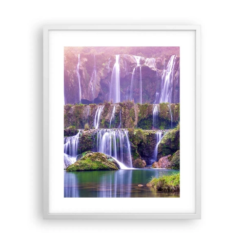 Affiche dans un cadre blanc - Poster - Escalier vers le ciel - 40x50 cm