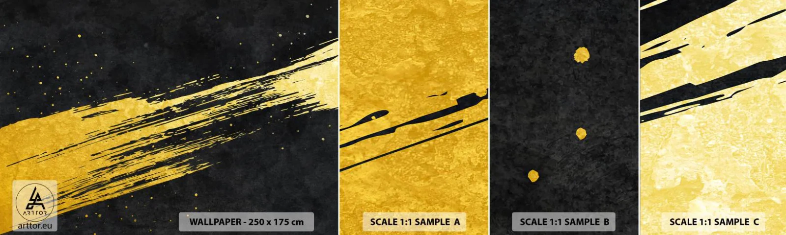 Échantillon De Papier Peint Standard Eco - Sautez dans l'hyperespace - Art Déco, Élégant, Sombre - 100x30 cm