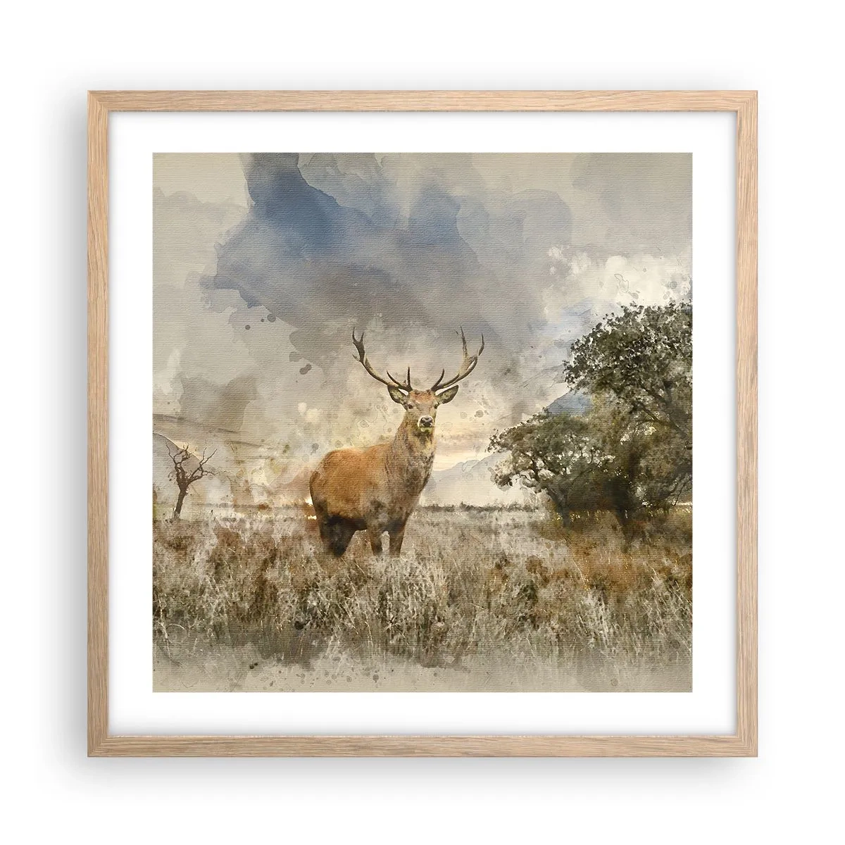 Affiche dans un chêne clair - Poster - Dignité - force - majesté - 50x50 cm