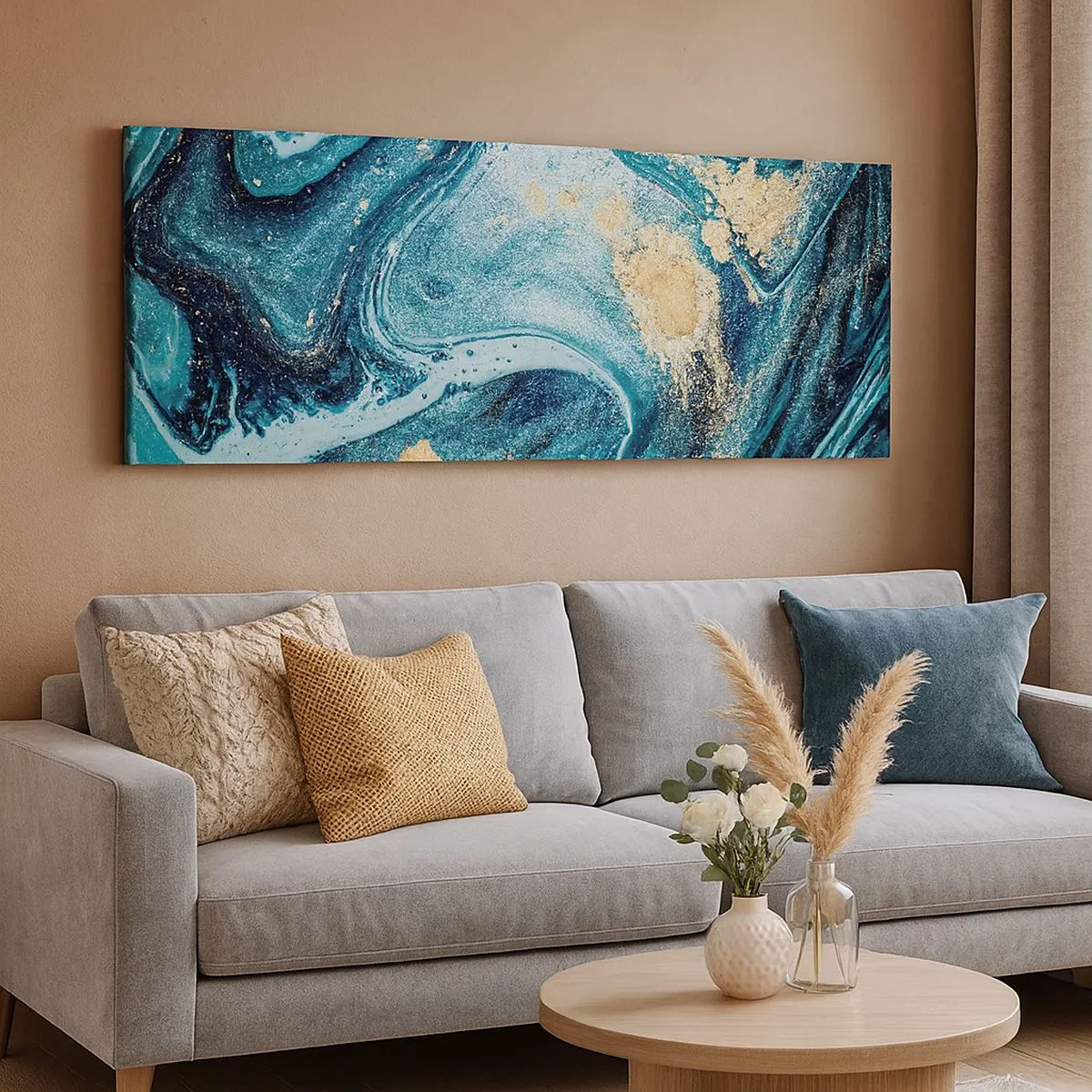 Impression sur toile - Image sur toile - Vortex bleu - 100x40 cm
