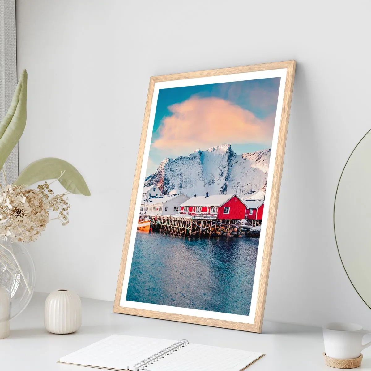 Affiche dans un chêne clair - Poster - Retraite dans le nord - 40x50 cm