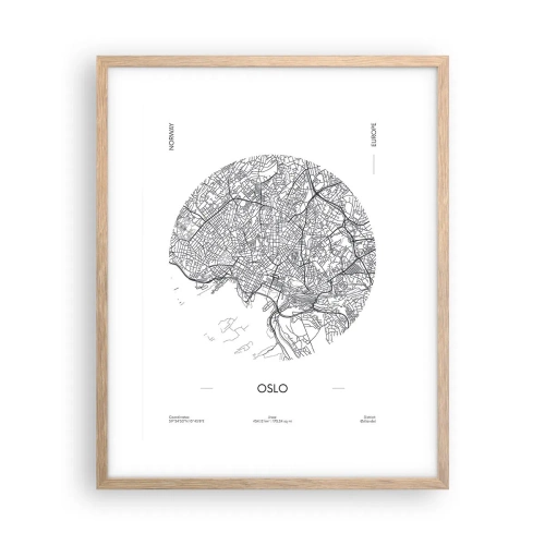 Affiche dans un chêne clair - Poster - Anatomie d’Oslo - 40x50 cm