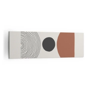 Impression sur toile - Image sur toile - Figures géométriques abstraites aux couleurs chaudes - 160x50cm - Au centre de l'attention - Décoration murale moderne pour le salon et la chambre ARTTOR