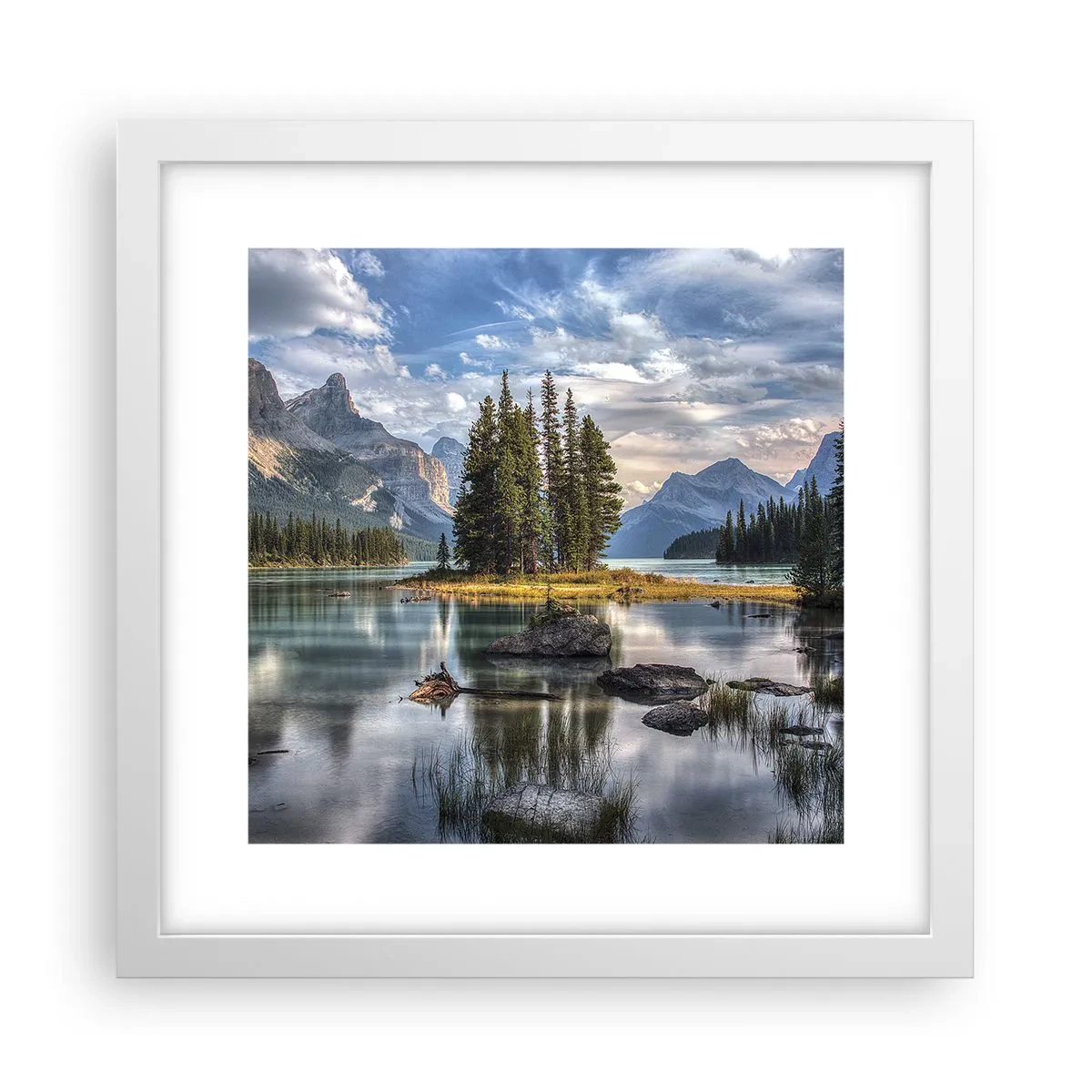 Affiche dans un cadre blanc - Poster - Sous les grandes eaux claires - 30x30 cm