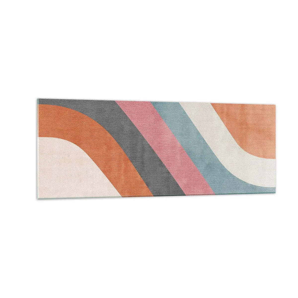 Impression sur verre - Image sur verre - Rayures rétro colorées - 140x50cm - Composition diagonale – mouvement - Décoration murale moderne pour le salon et la chambre ARTTOR