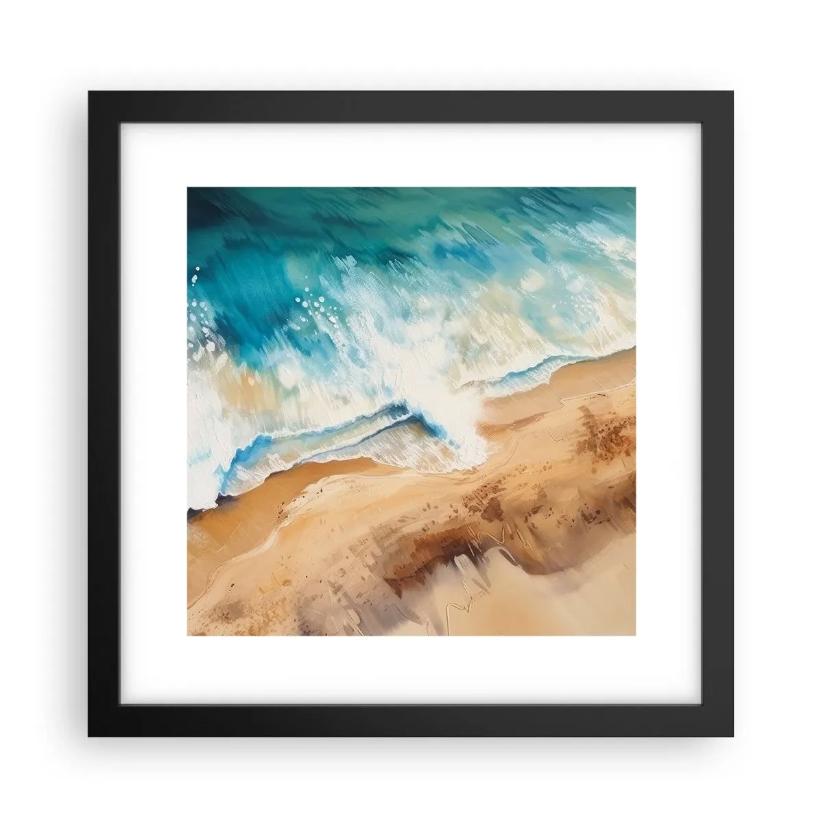 Affiche dans un cadre noir - Poster - La vague qui revient - 30x30 cm