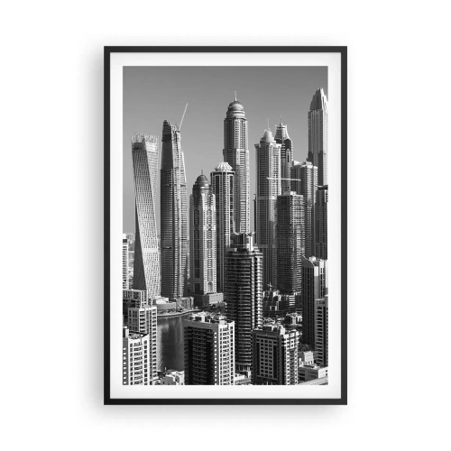 Affiche dans un cadre noir - Poster - Ville sur le désert - 61x91 cm