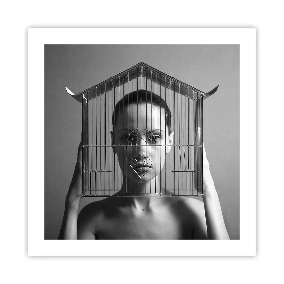 Affiche - Poster - Portrait un peu surréaliste - 50x50 cm