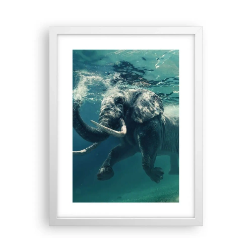 Affiche dans un cadre blanc - Poster - Tout le monde aime nager - 30x40 cm