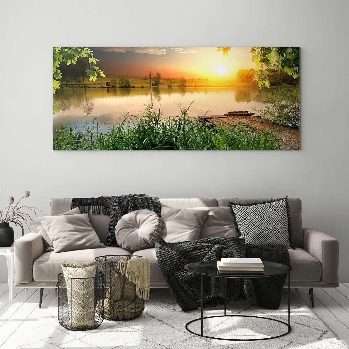 Impression sur verre - Image sur verre - Paysage dans un cadre verdoyant - 100x40 cm
