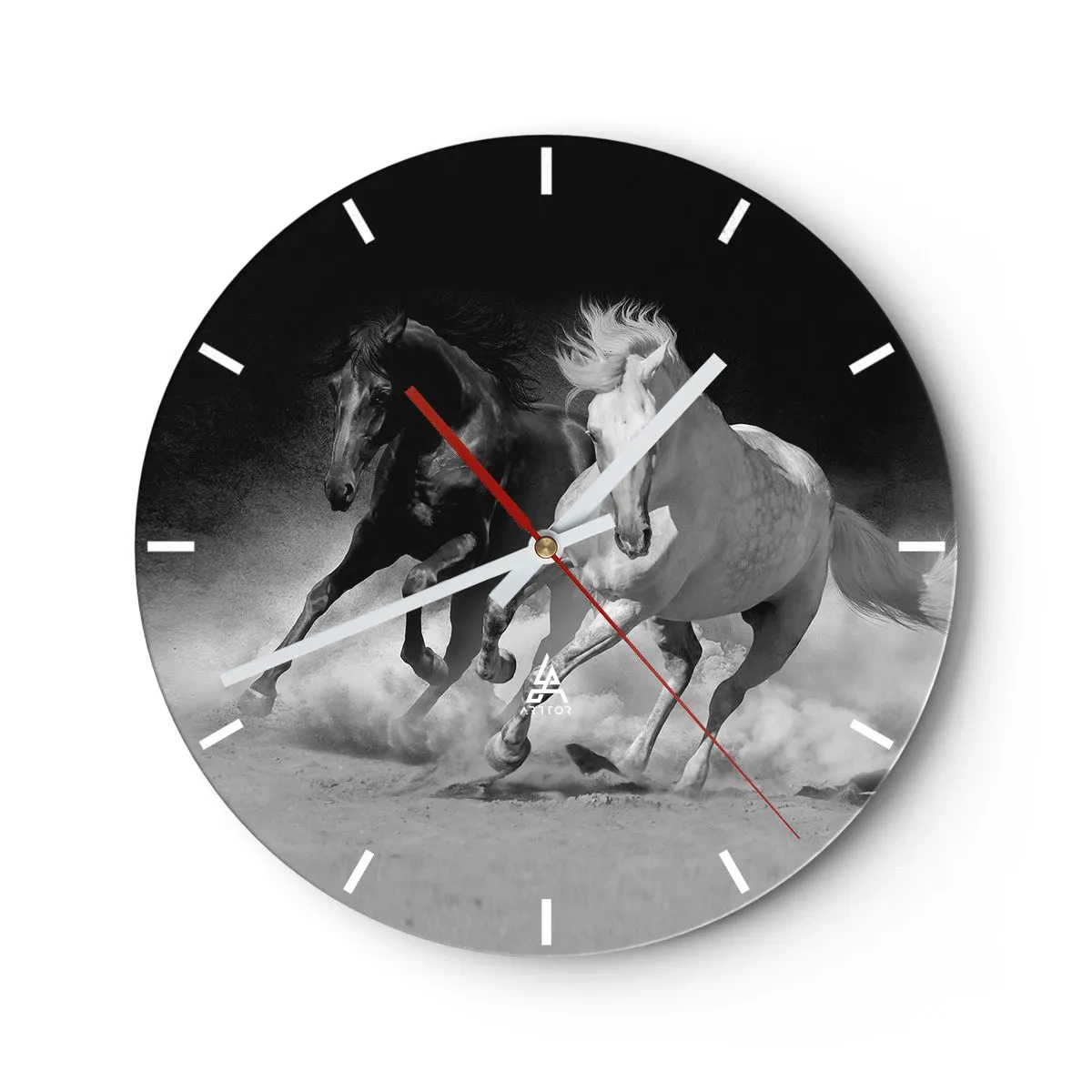 Horloge murale - Pendule murale - Galop de la liberté - 40x40 cm