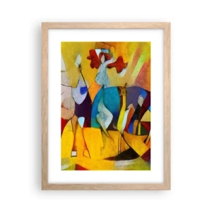 Affiche dans un chêne clair - Poster - Soleil - vie - joie - 30x40 cm