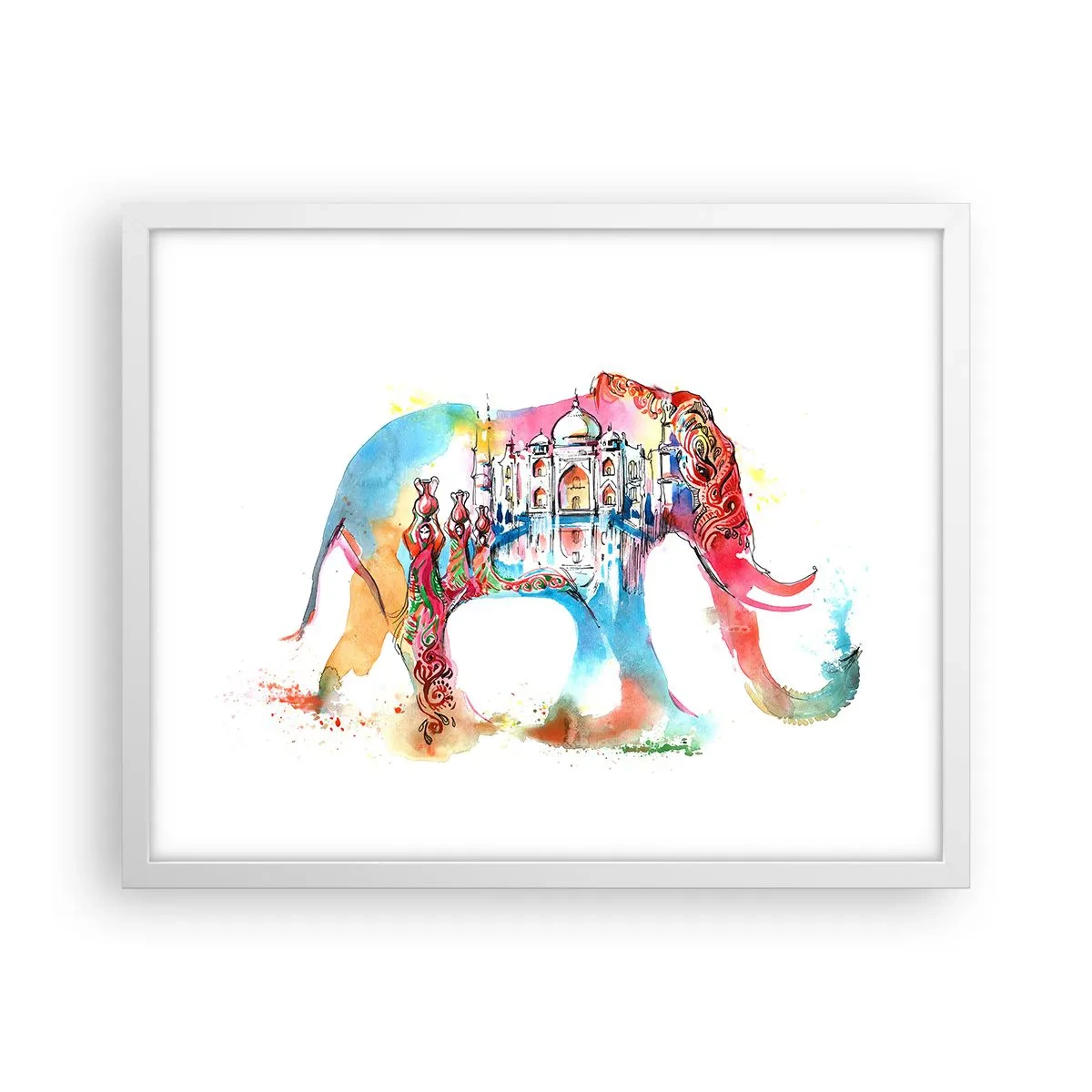 Affiche dans un cadre blanc - Poster - Inde - l'aura de l'amour - 50x40 cm