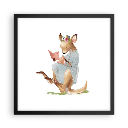 Affiche dans un cadre noir - Poster - Lis-moi maman - 40x40 cm