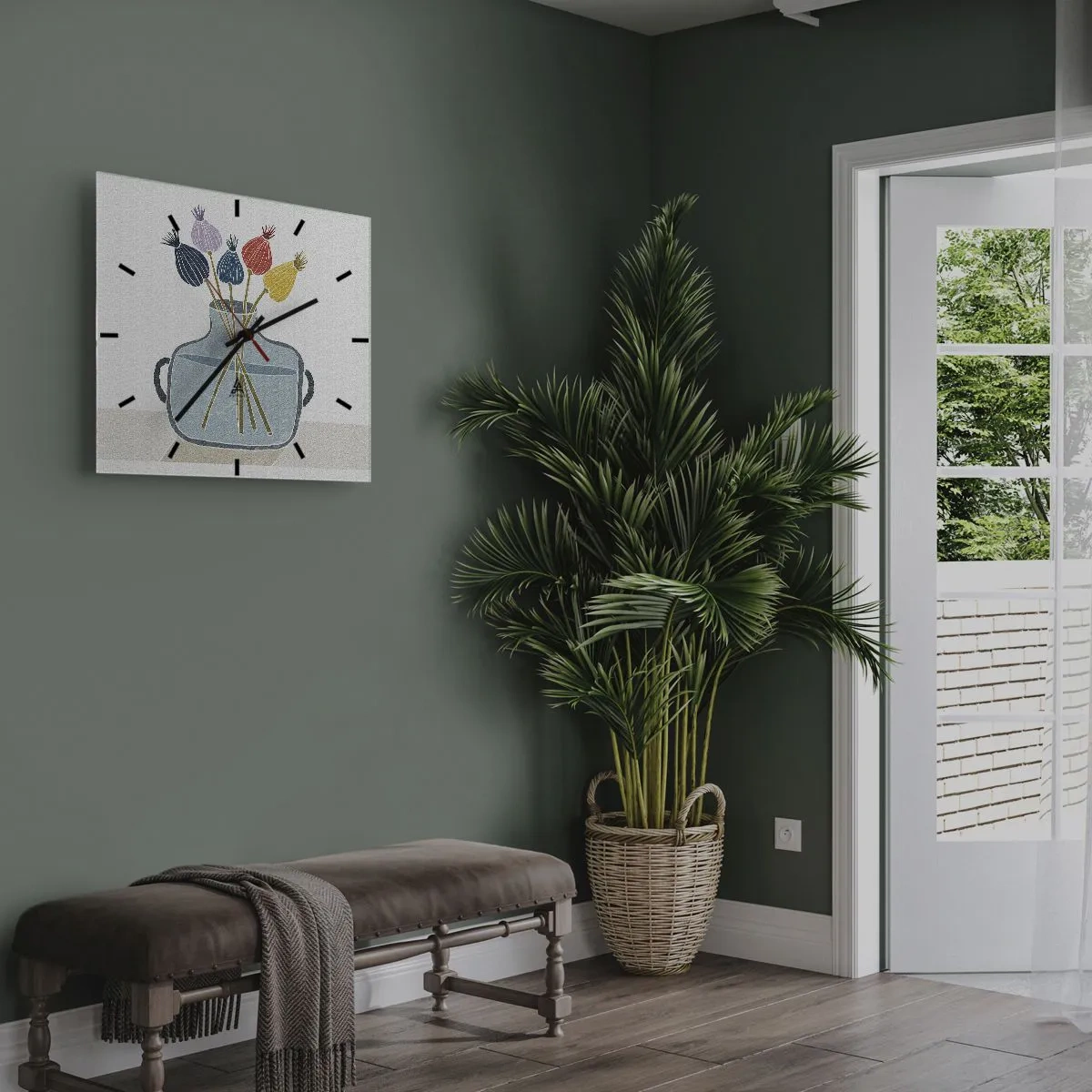 Horloge murale - Pendule murale - Comme s'il avait semé des graines de pavot - 40x40 cm