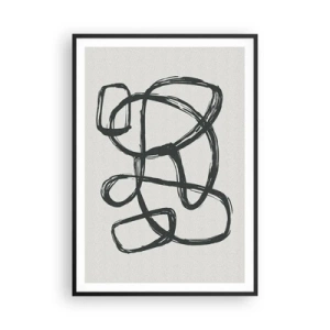 Affiche dans un cadre noir - Poster - Abstraction en boucle - 70x100 cm