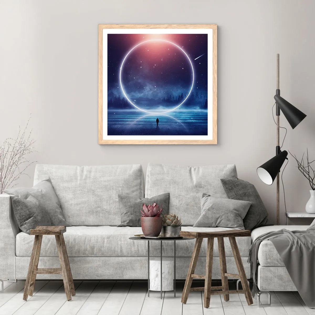 Affiche dans un chêne clair - Poster - Ils sont déjà là... - 40x40 cm