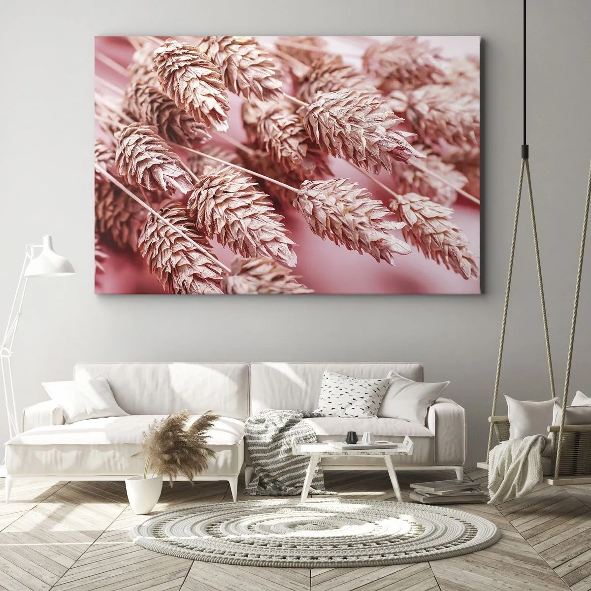 Impression sur toile - Image sur toile - Une cascade florale en rose - 70x50 cm